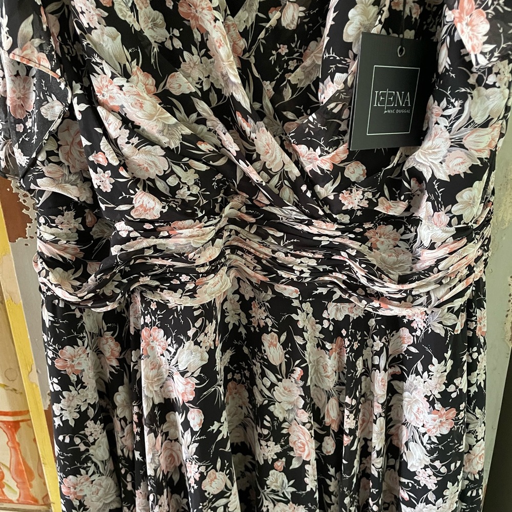 Mac Duggal Black and Pink Floral Maxi Dress - Picture 15 of 15